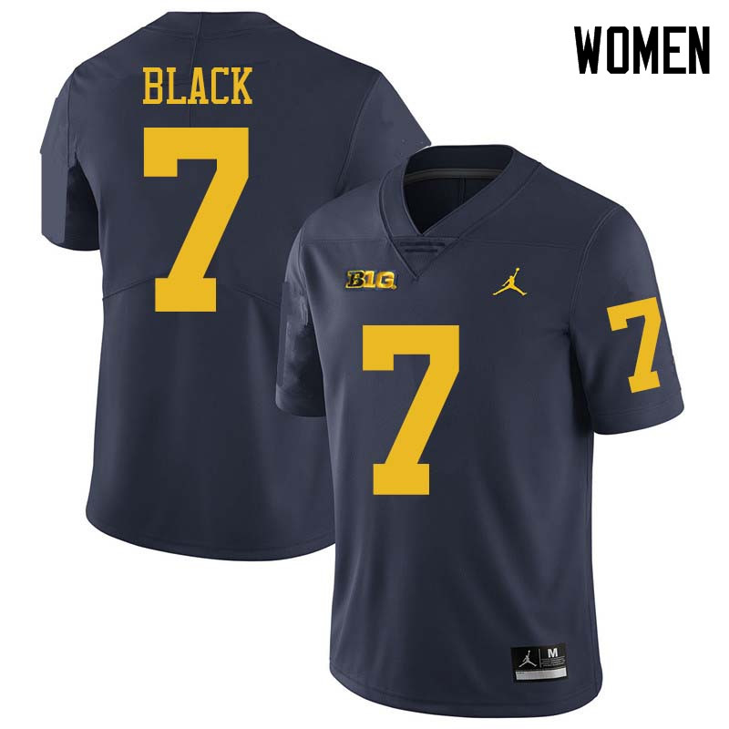 Jordan Brand Women #7 Tarik Black Michigan Wolverines College Football Jerseys Sale-Navy